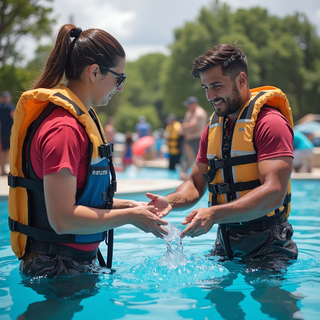 Staff helping guests